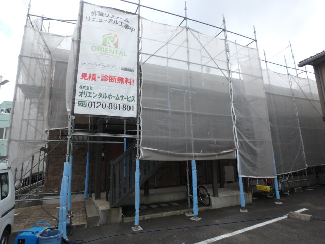 仮設足場・養生シート設置